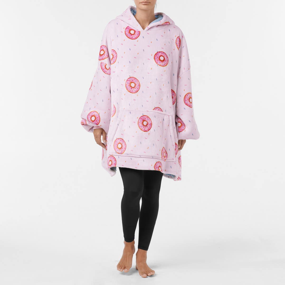 Doughnuts Hooded Sherpa Blanket