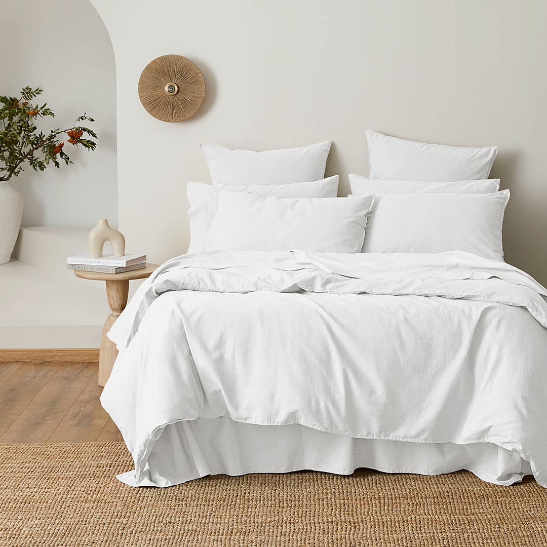 Olsen Linen/Cotton Quilt Cover - White