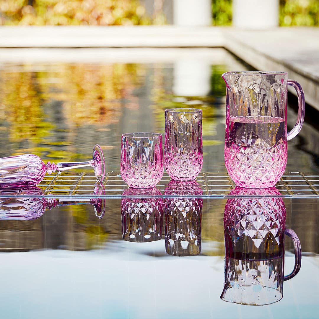 Crystal Look Outdoor Acrylic Dining - Pink