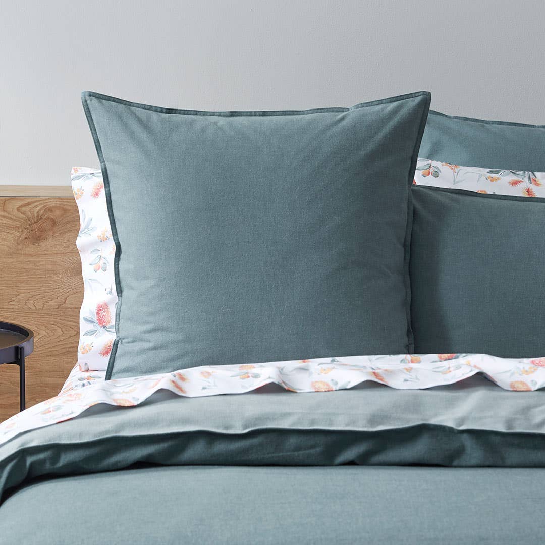 Lusso Brushed Cotton Quilt Cover - Stormy Sea Teal