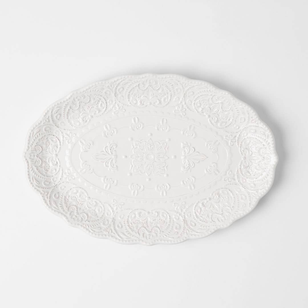 Venezia Large Oval Platter - Ivory