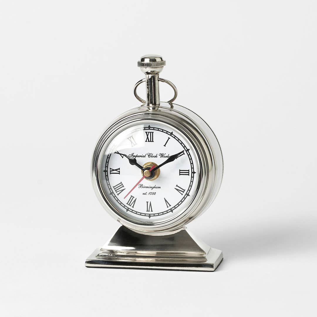 Traditional Round Mantle Clock On Stand