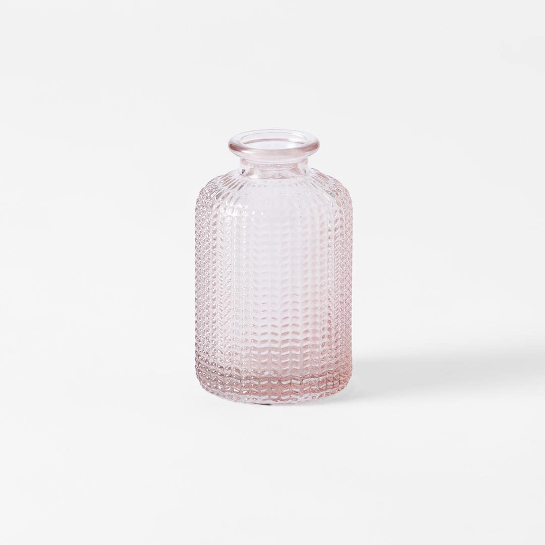 Jazzy Textured Glass Bud Vase - Pink