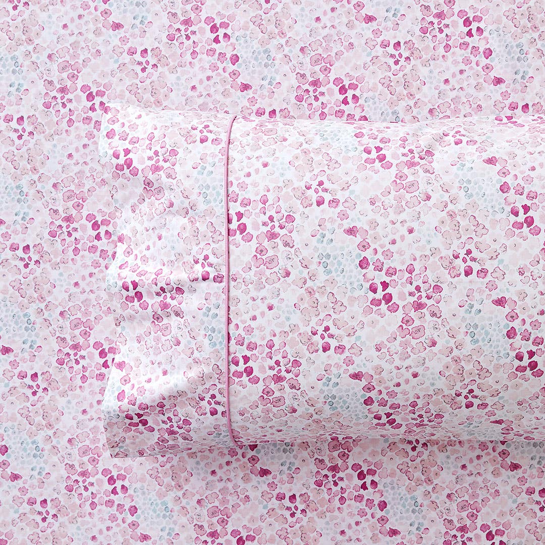 Beth 250 TC Cotton Sheet Set - Pink Floral