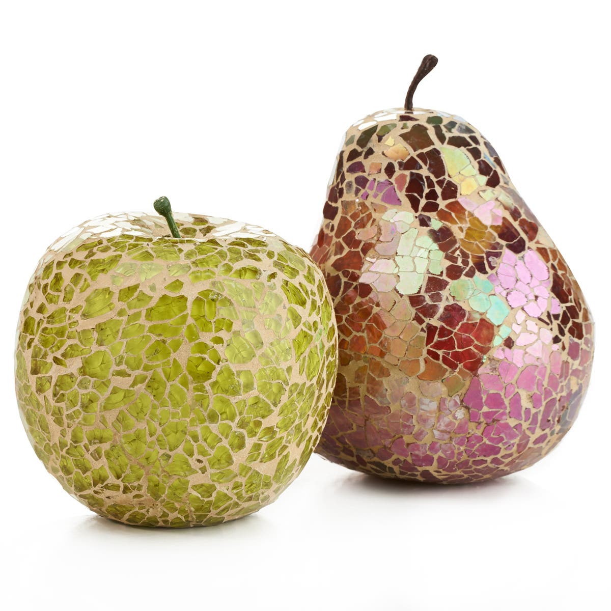 Crackle Pear Decoration - Green