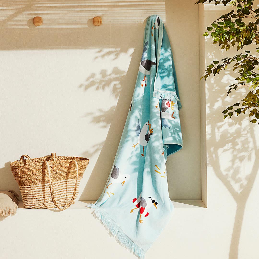 Summer Seagulls Beach Towel