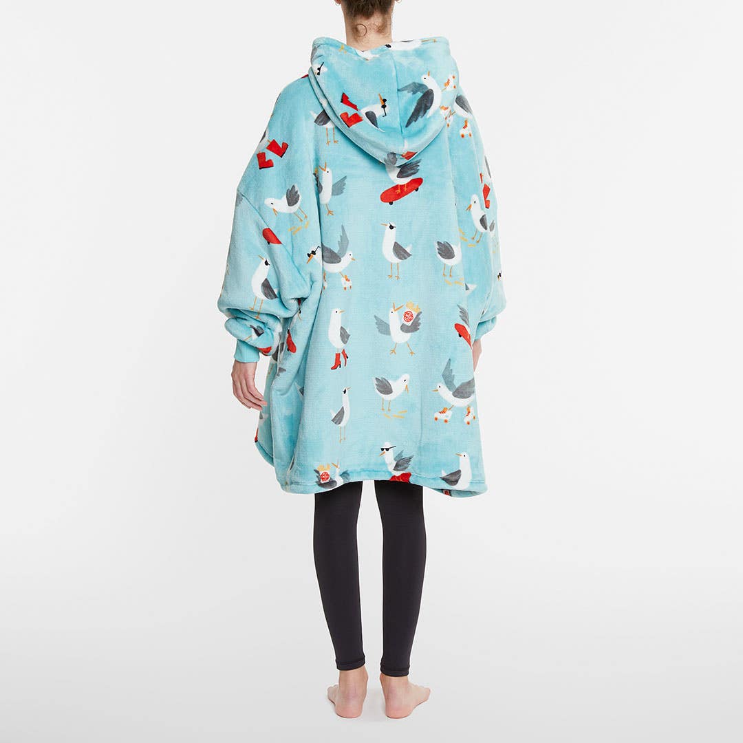 Seagulls Hooded Sherpa Blanket